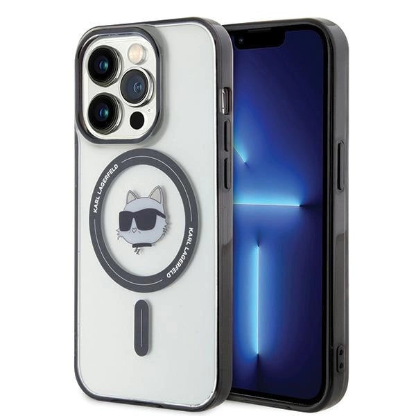 Karl Lagerfeld IML Choupette's Head MagSafe case for iPhone 15 Pro - transparent