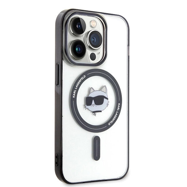 Karl Lagerfeld IML Choupette's Head MagSafe case for iPhone 15 Pro - transparent