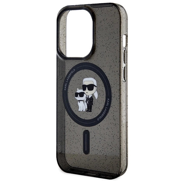 Karl Lagerfeld Karl&Choupette Glitter MagSafe case for iPhone 15 Pro - black
