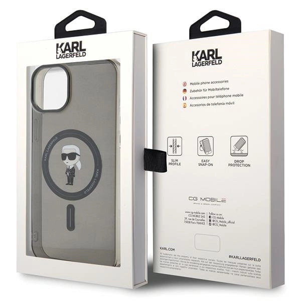 Karl Lagerfeld IML Ikonik MagSafe case for iPhone 15 Plus - black