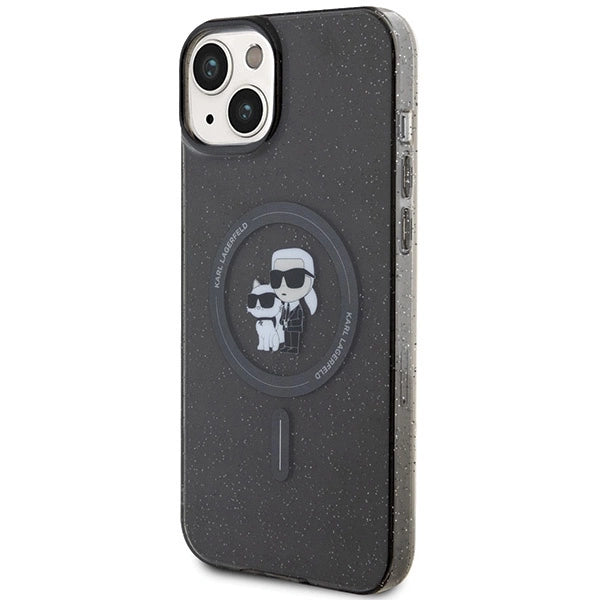Karl Lagerfeld Karl&Choupette Glitter MagSafe case for iPhone 15 Plus - black