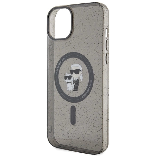 Karl Lagerfeld Karl&Choupette Glitter MagSafe case for iPhone 15 Plus - black