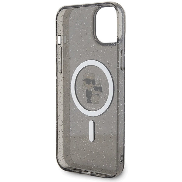 Karl Lagerfeld Karl&Choupette Glitter MagSafe case for iPhone 15 Plus - black
