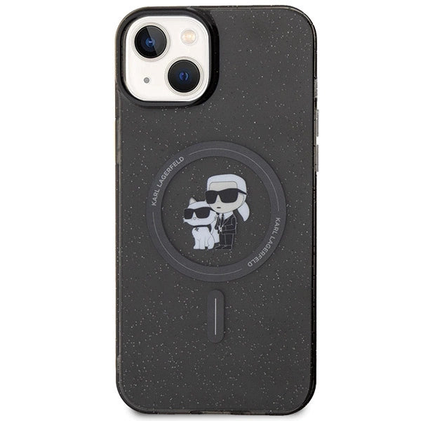 Karl Lagerfeld Karl&Choupette Glitter MagSafe case for iPhone 15 - black