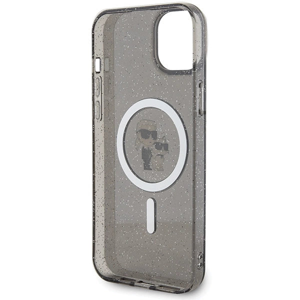 Karl Lagerfeld Karl&Choupette Glitter MagSafe case for iPhone 15 - black