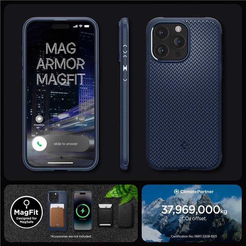 Spigen Mag Armor Case med MagSafe til iPhone 15 Pro - Blå