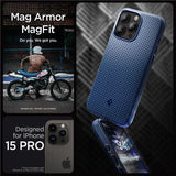 Spigen Mag Armor Case med MagSafe til iPhone 15 Pro - Blå