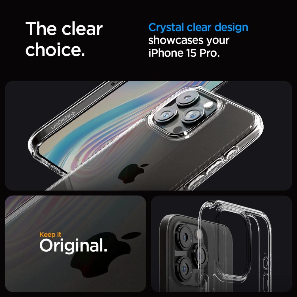 Spigen Ultra Hybrid iPhone 15 Pro Case - klar