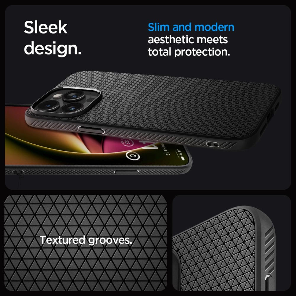 Spigen Liquid Air iPhone 15 Pro Case - Matte sort