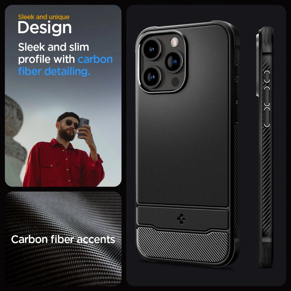 Spigen Rugged Armor Mag Case med MagSafe til iPhone 15 Pro - Matte Black