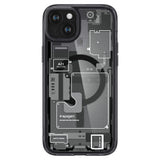 Spigen Ultra Hybrid Mag Case med MagSafe til iPhone 15 Plus - mørkgrå (Zero One mønster)