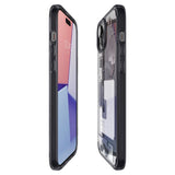 Spigen Ultra Hybrid Mag Case med MagSafe til iPhone 15 Plus - mørkgrå (Zero One mønster)