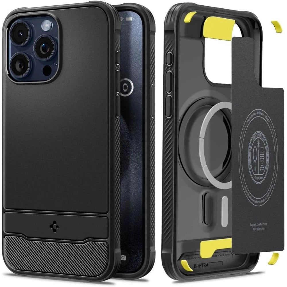 Spigen Rugged Armor Mag Case med MagSafe til iPhone 15 Pro Max - Matte Black