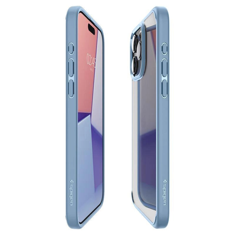 Spigen Crystal Hybrid Case til iPhone 15 Pro Max - Clear Blue