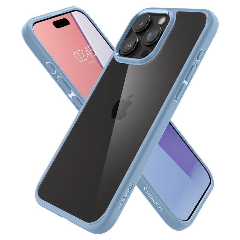 Spigen Crystal Hybrid Case til iPhone 15 Pro Max - Clear Blue