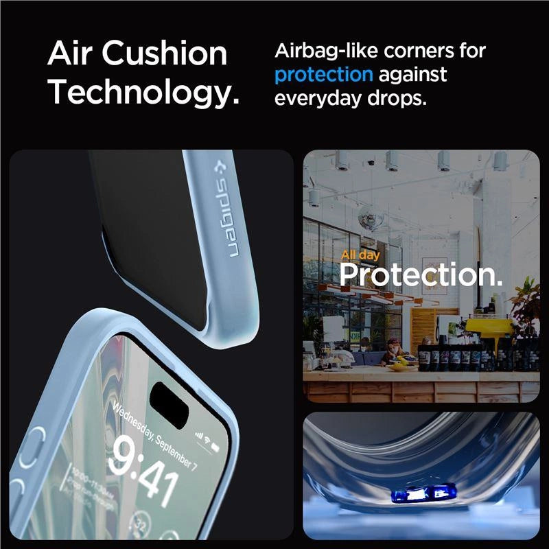Spigen Crystal Hybrid Case til iPhone 15 Pro Max - Clear Blue
