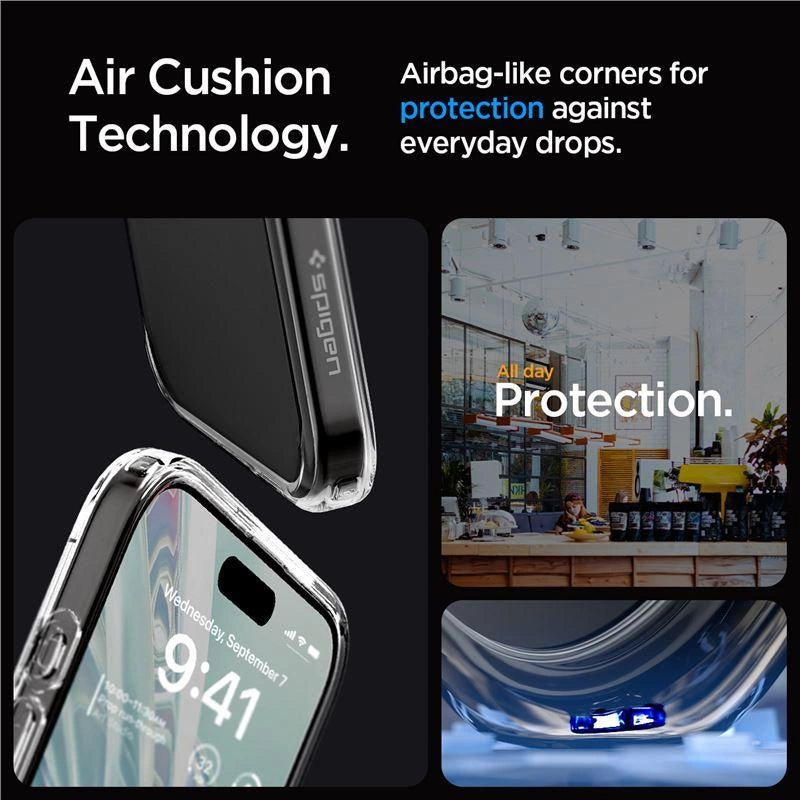 Spigen Crystal Hybrid Case til iPhone 15 Pro Max - klar
