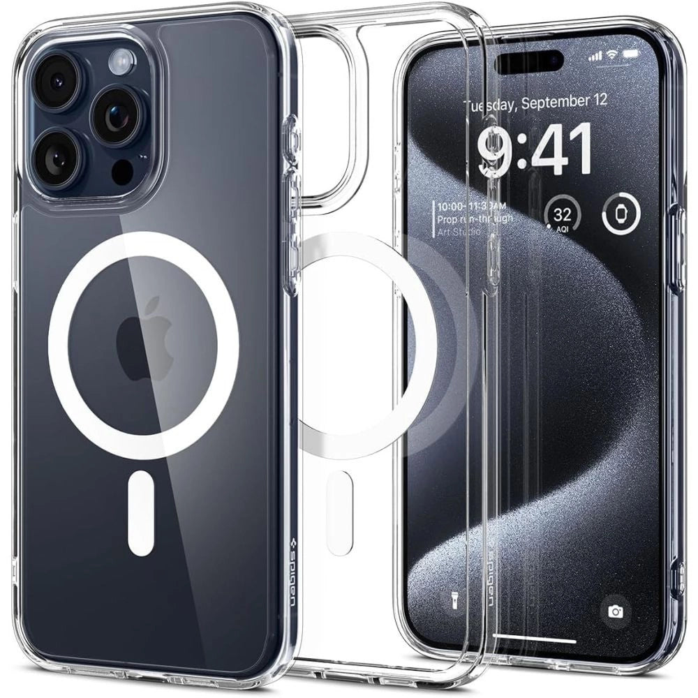 Spigen Ultra Hybrid Mag Case med MagSafe til iPhone 15 Pro - hvid