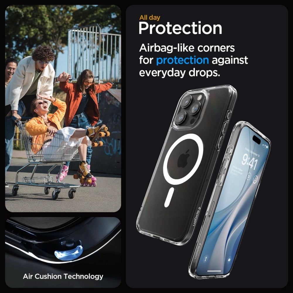 Spigen Ultra Hybrid Mag Case med MagSafe til iPhone 15 Pro - hvid