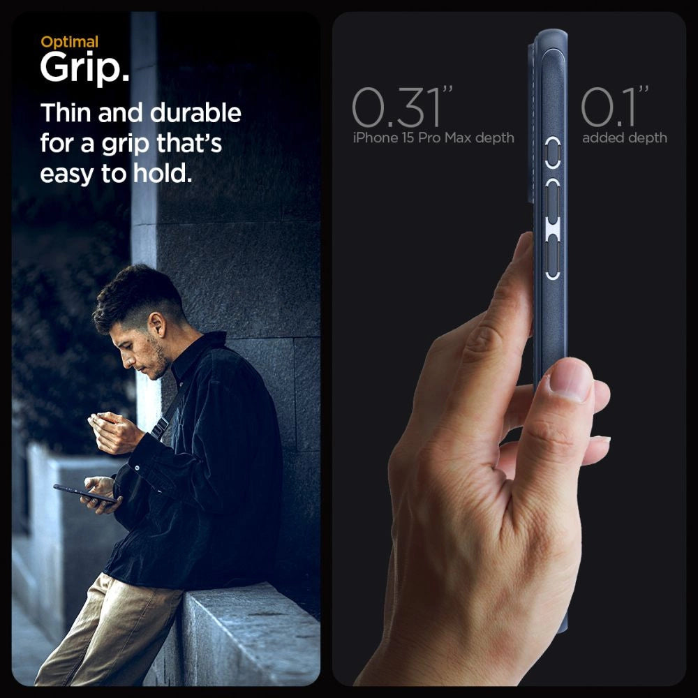 Spigen Mag Armor Case med MagSafe til iPhone 15 Pro Max - Blå