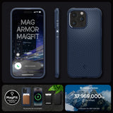 Spigen Mag Armor Case med MagSafe til iPhone 15 Pro Max - Blå