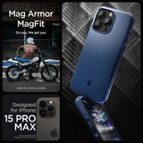 Spigen Mag Armor Case med MagSafe til iPhone 15 Pro Max - Blå