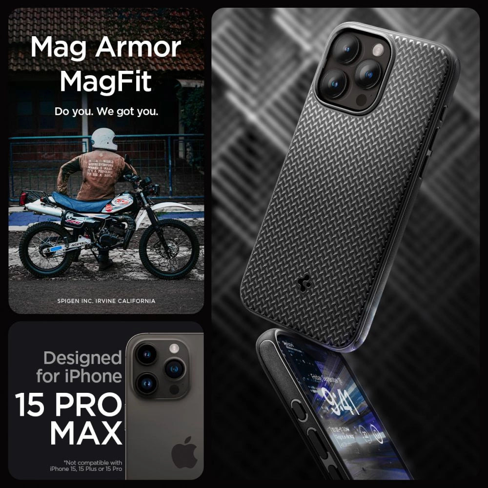 Spigen Mag Armor Case med MagSafe til iPhone 15 Pro Max - Matte Black