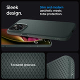 Spigen Liquid Air iPhone 15 Pro Max-kasse - mørkegrøn