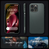 Spigen Liquid Air iPhone 15 Pro Max-kasse - mørkegrøn