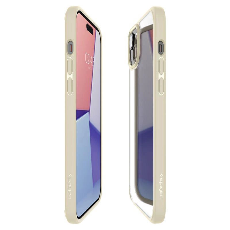 Spigen Crystal Hybrid iPhone 15 Plus Case - Gennemsigtig beige
