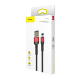 Baseus Cafule Dobbeltsidet USB-lyskablet 2,4A 1m (sort+rødt)