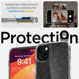 Spigen flydende krystal iPhone 15 Plus Case - Clear Glitter