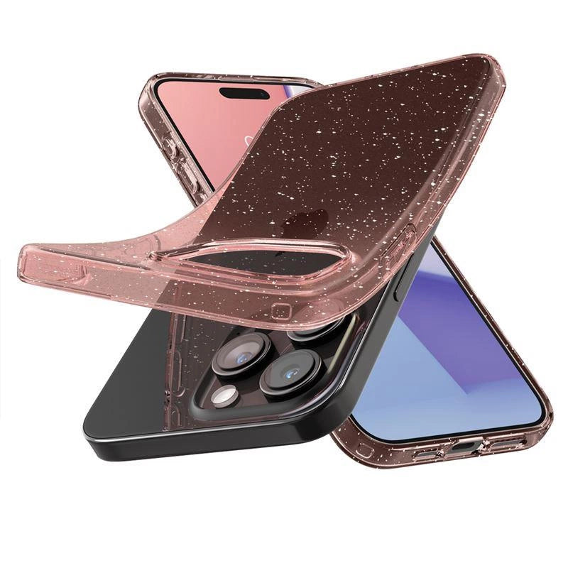 Spigen Liquid Crystal Glitter iPhone 15 Pro Case - Pink/Clear