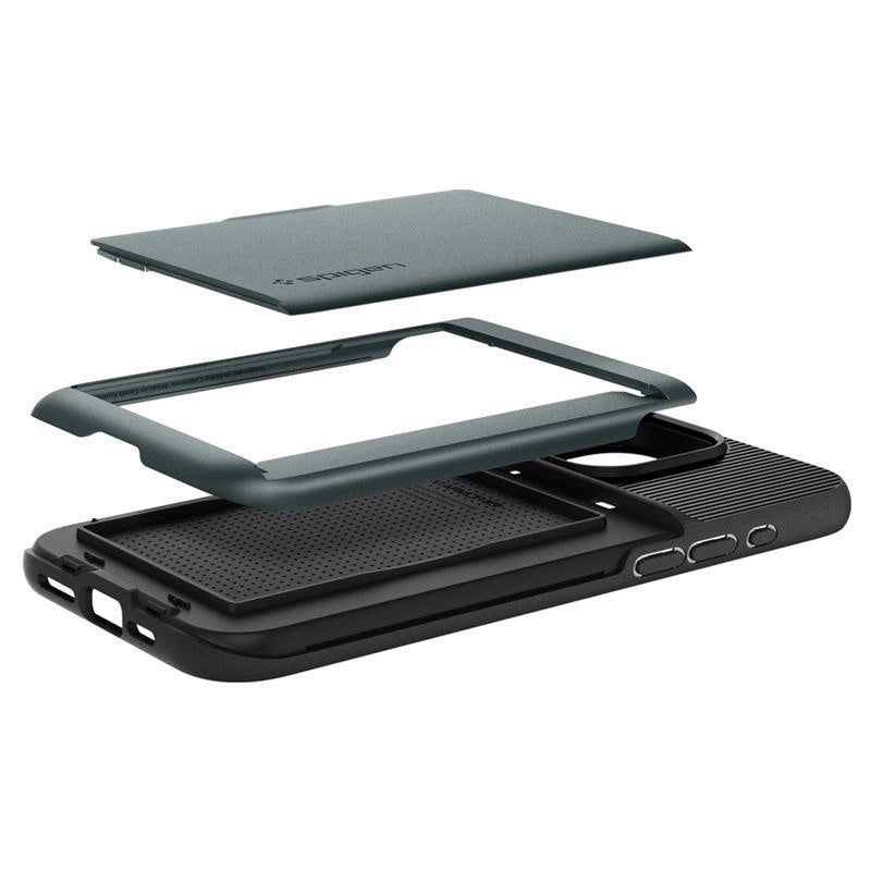 Spigen Slim Armor CS Case til iPhone 15 Pro Max - mørkegrøn