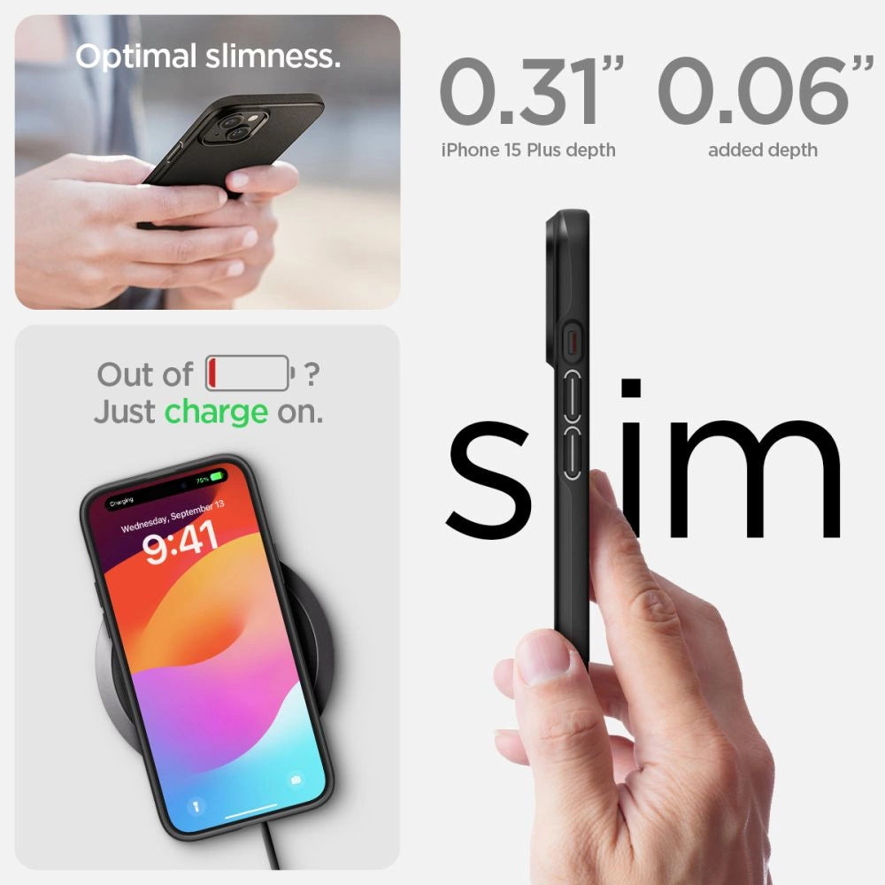 Spigen Thin Fit iPhone 15 Plus-kasse - sort