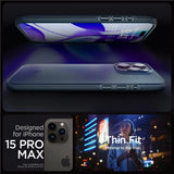 Spigen Thin Fit iPhone 15 Pro Max-kasse - sort metal