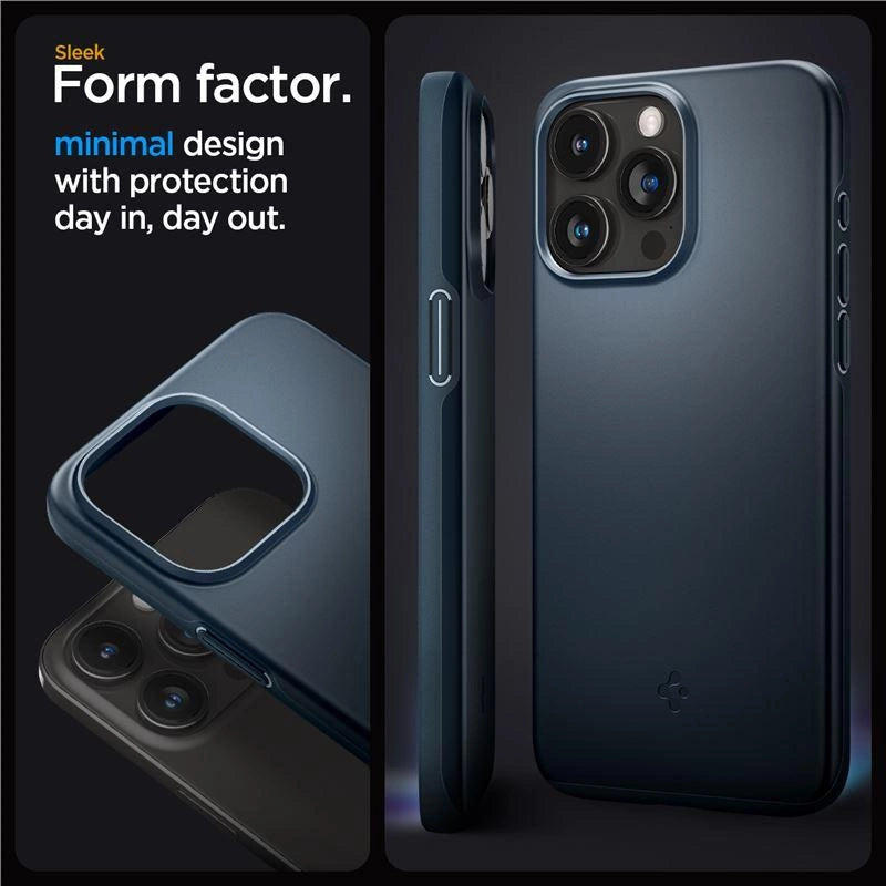 Spigen Thin Fit iPhone 15 Pro Max-kasse - sort metal