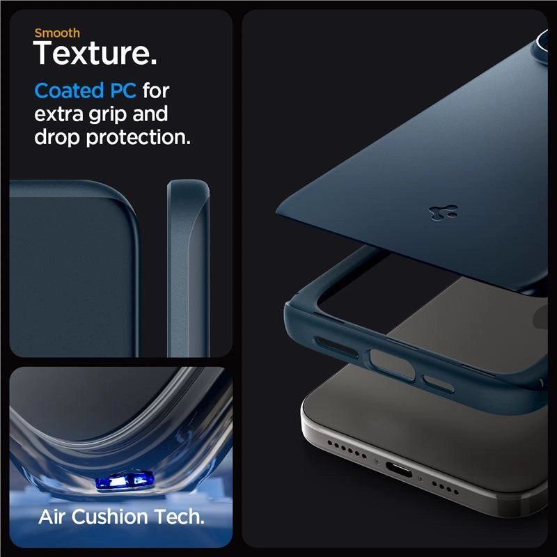 Spigen Thin Fit iPhone 15 Pro Max-kasse - sort metal
