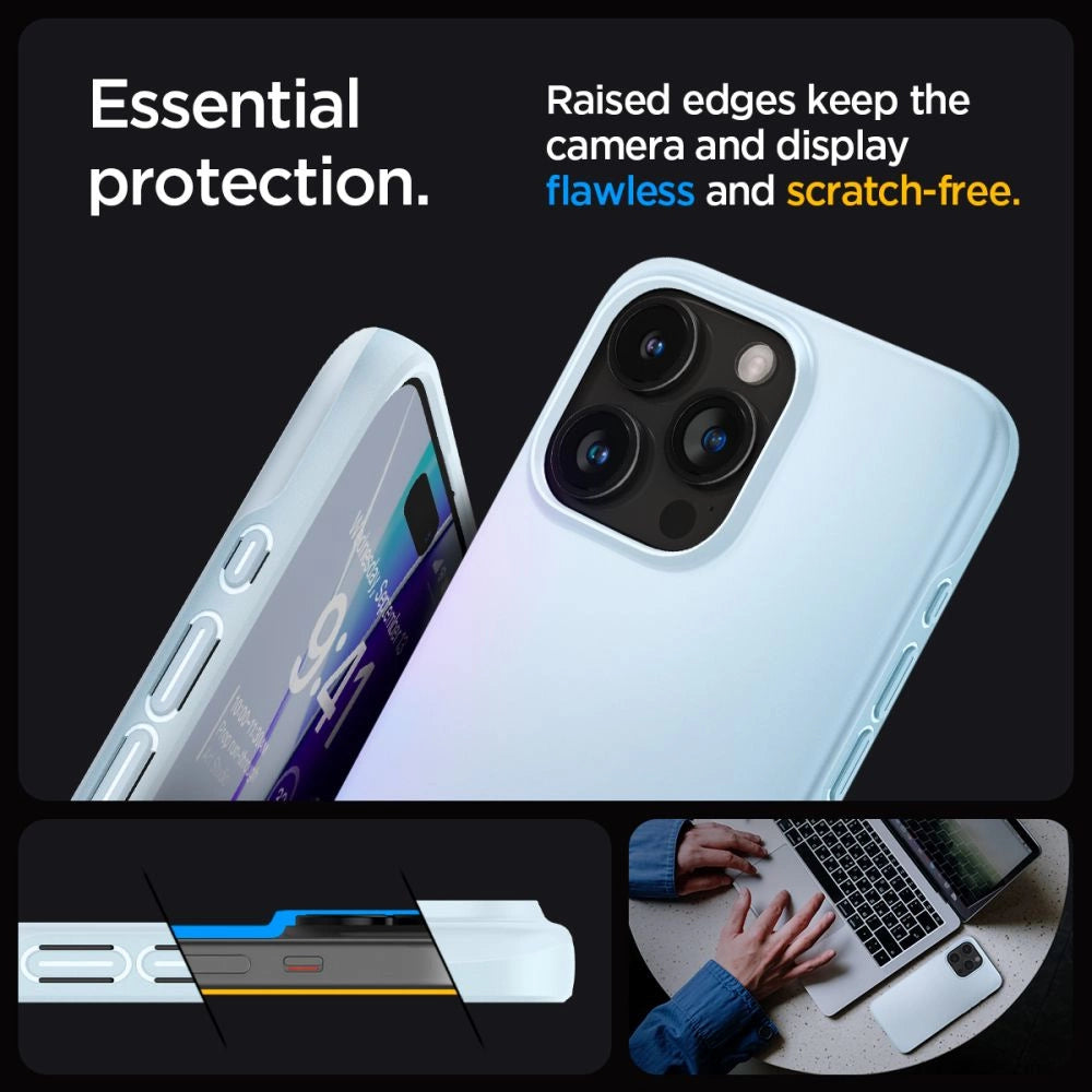 Spigen Thin Fit-fodral til iPhone 15 Pro Max - lysblå