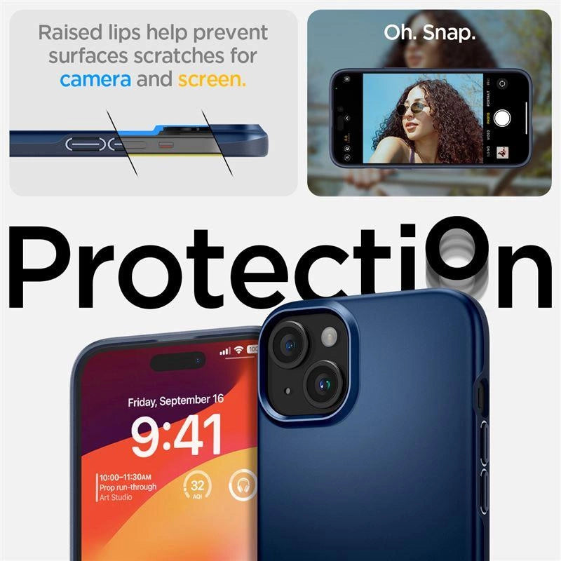 Spigen Thin Fit iPhone 15 Plus Case - Blå