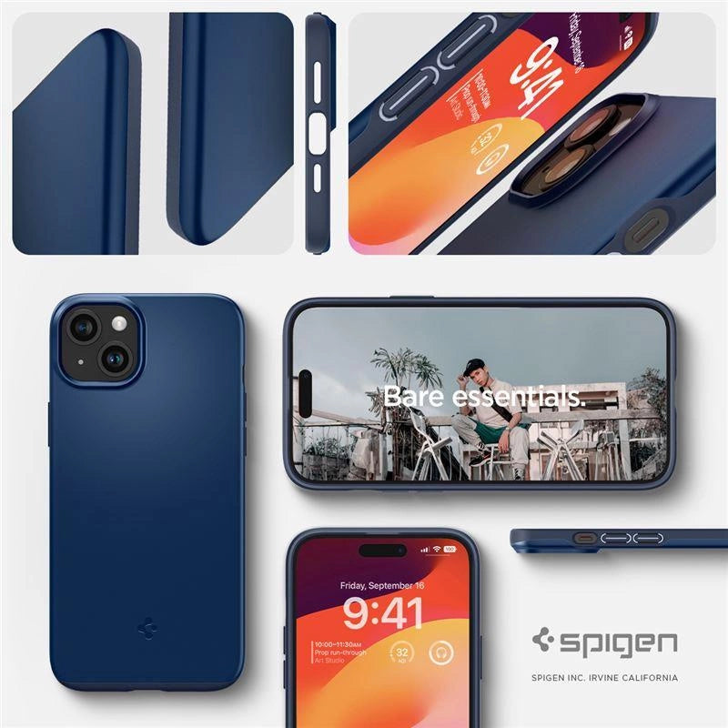 Spigen Thin Fit iPhone 15 Plus Case - Blå