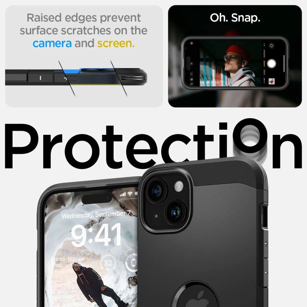 Spigen Tough Armor MagSafe-fodral til iPhone 15 - sort
