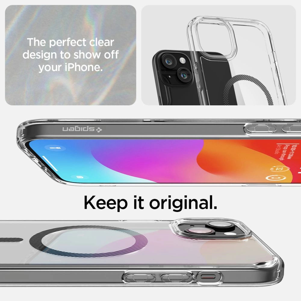 Spigen Ultra Hybrid Mag Case med MagSafe til iPhone 15 - Grå