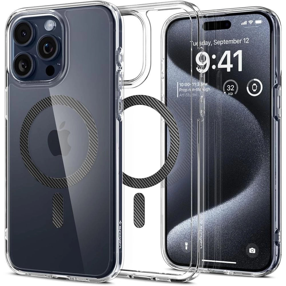 Spigen Ultra Hybrid Mag Case med MagSafe til iPhone 15 Pro - Grå