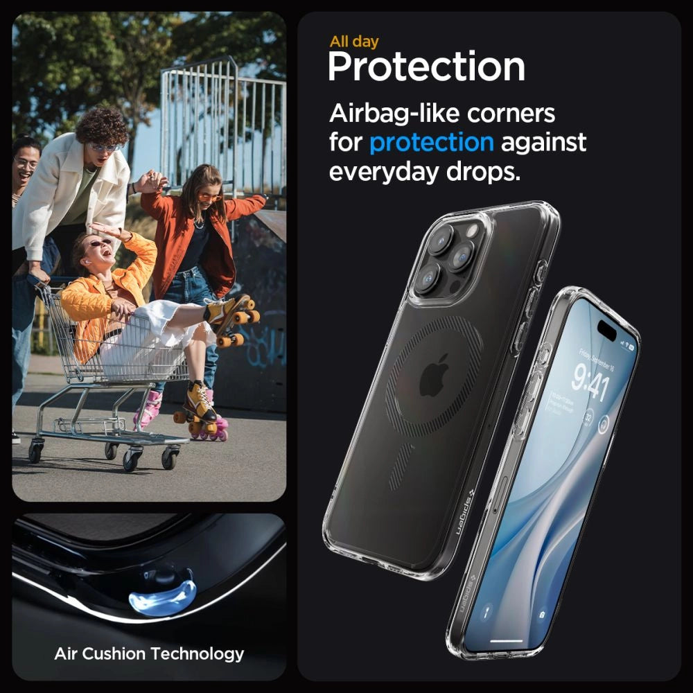 Spigen Ultra Hybrid Mag Case med MagSafe til iPhone 15 Pro Max - Grå