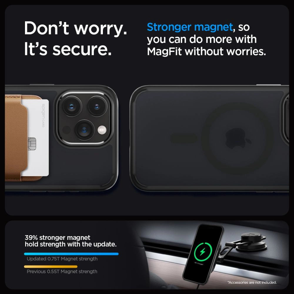 Spigen Ultra Hybrid Mag Case med MagSafe til iPhone 15 Pro Max - Clear Black