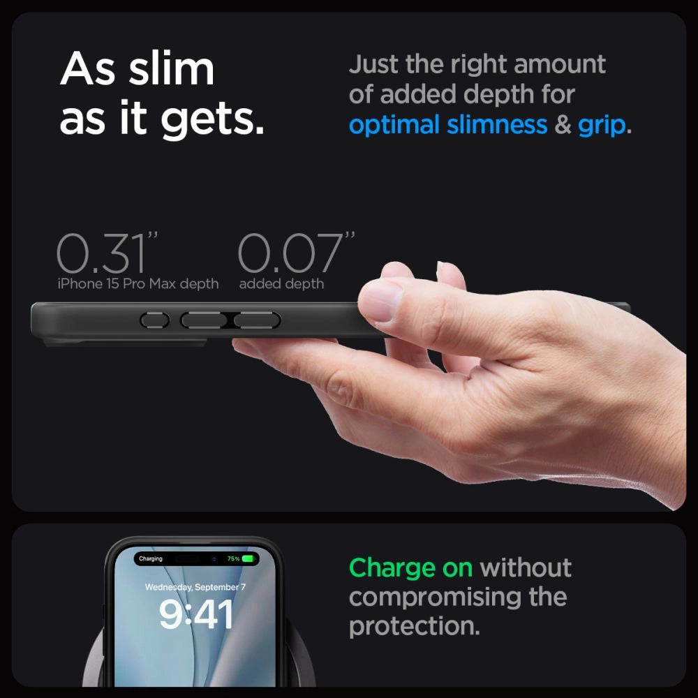 Spigen Ultra Hybrid Mag Case med MagSafe til iPhone 15 Pro Max - Clear Black