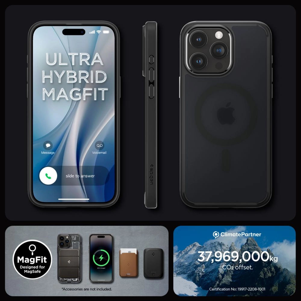 Spigen Ultra Hybrid Mag Case med MagSafe til iPhone 15 Pro Max - Clear Black