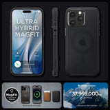 Spigen Ultra Hybrid Mag Case med MagSafe til iPhone 15 Pro Max - Clear Black