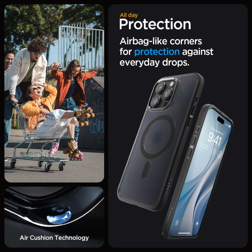 Spigen Ultra Hybrid Mag Case med MagSafe til iPhone 15 Pro Max - Clear Black
